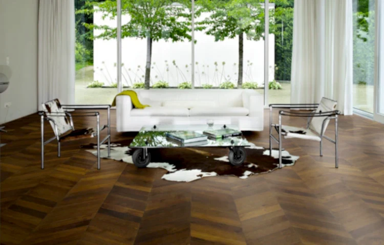 Chevron Dark Brown Macar Parke